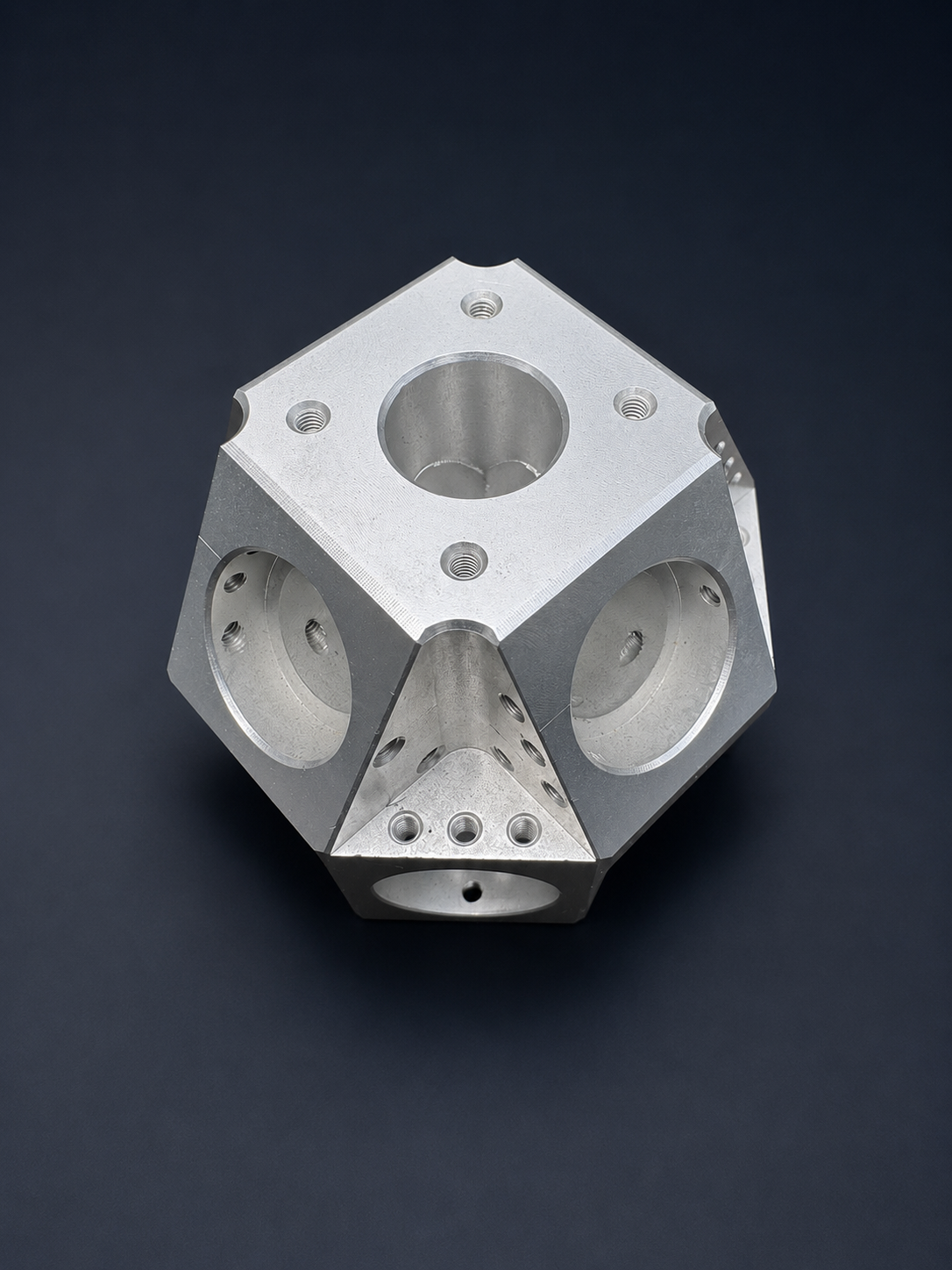 Complex multi-face CNC-machined aluminium component